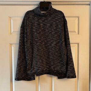 We The Free Charcoal and Light Gray Turtleneck Sweater